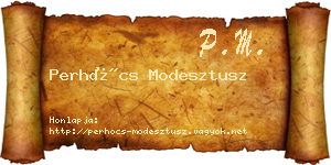 Perhócs Modesztusz névjegykártya